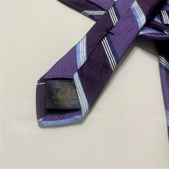 Brooks Brothers Makers & Merchants Silk Classic Tie, Stripe Purple Hand USA - Picture 4 of 6